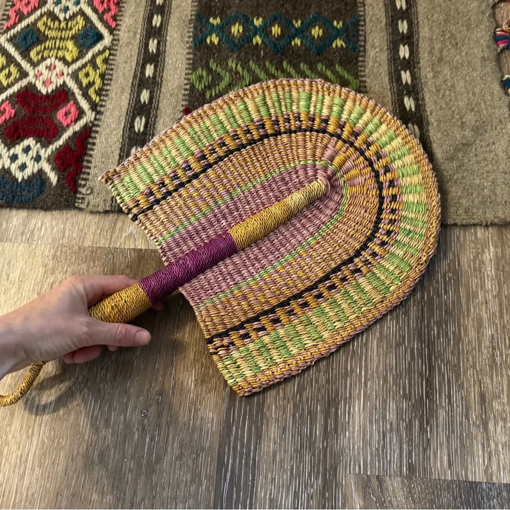 Natural Woven African Bolga Fan Handmade from Whole Foods